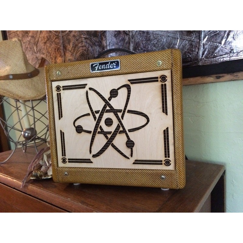 AmpFacade Art Deco Speaker wood guitar amplifier grill cover for