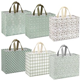 12 Pcs Sage Green Extra Large Christmas Gift Bags Bulk