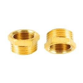 MiJunHD 2PCS Brass Reducer Connector | BSP Female Thread G 3/8 ≈ 15mm to Male Thread G 1/2 ≈ 20mm | Pipe Thread Reducing Joint Plumbing Adapter for Pipe Connection Converting