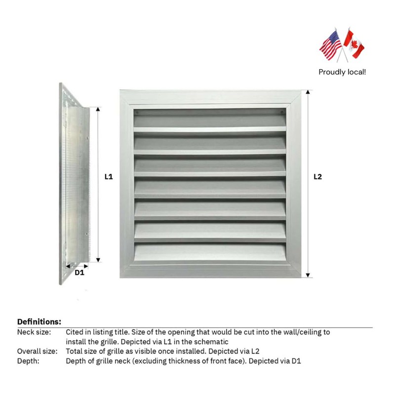 Byson 12" x 12" Aluminum Gable Vent - Anodized Aluminum