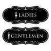 Designer Ladies and Gentlemen Figurines Restroom Signs, Set of 2