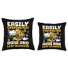 Easily Distracted By Dogs And Leaf Blowers Autumn Throw Pillow