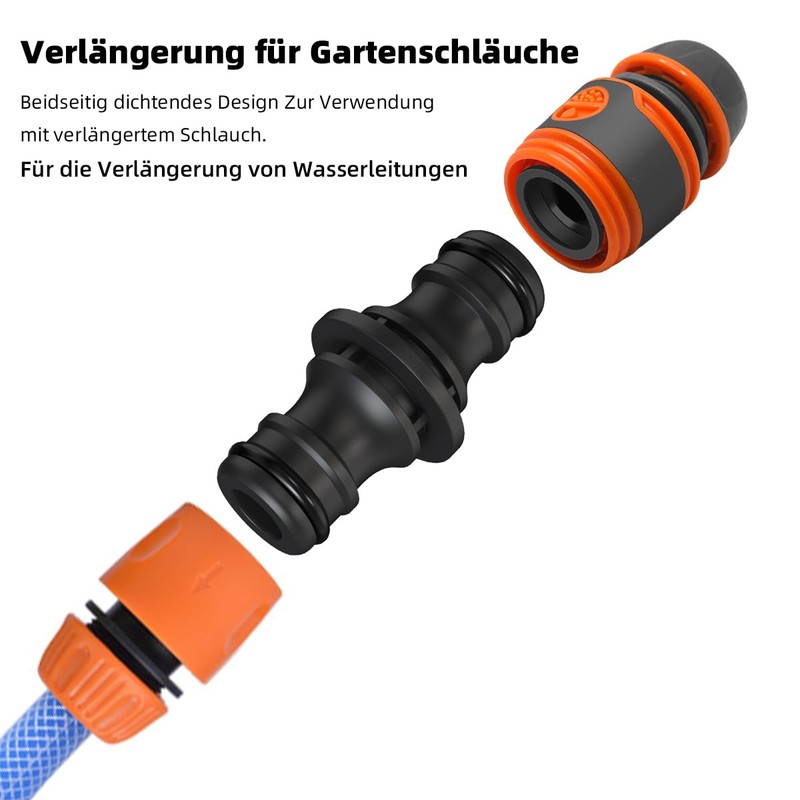 Hose Coupling, 2 Pieces, 1/2 Inch 1/2 Inch Double Plug