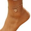 JUSTUSNX Adjustable Anklet Gold Heart Shaped Pendant Ankle Bracelet Beach