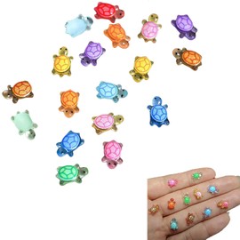 100 Pcs Mini Turtles for Crafts Luminous,Tiny Resin Turtle Animals Mixed,Plastic Miniature Small Dollhouse Miniatures for Glow in the Dark Sea Figures,Home Garden Aquarium Fairy Micro Landscaping Deco