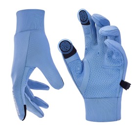 AsbaSweet Running Gloves, Touch Screen Winter Gloves, Lightweight Windproof Gloves for Cycling and Sports, Non-Slip with Elastic Cuff - Great Christmas Day Gifts for Men Women (Sky Blue, Medium)