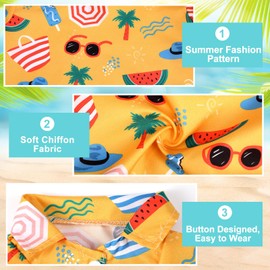 Weewooday 4 Pieces Pet Summer T-Shirts Hawaii Style Floral Pet Dog Shirt Breathable Cool Clothes Beach Seaside Puppy Sweatshirt for Small Puppy(Lovely Style,Large)