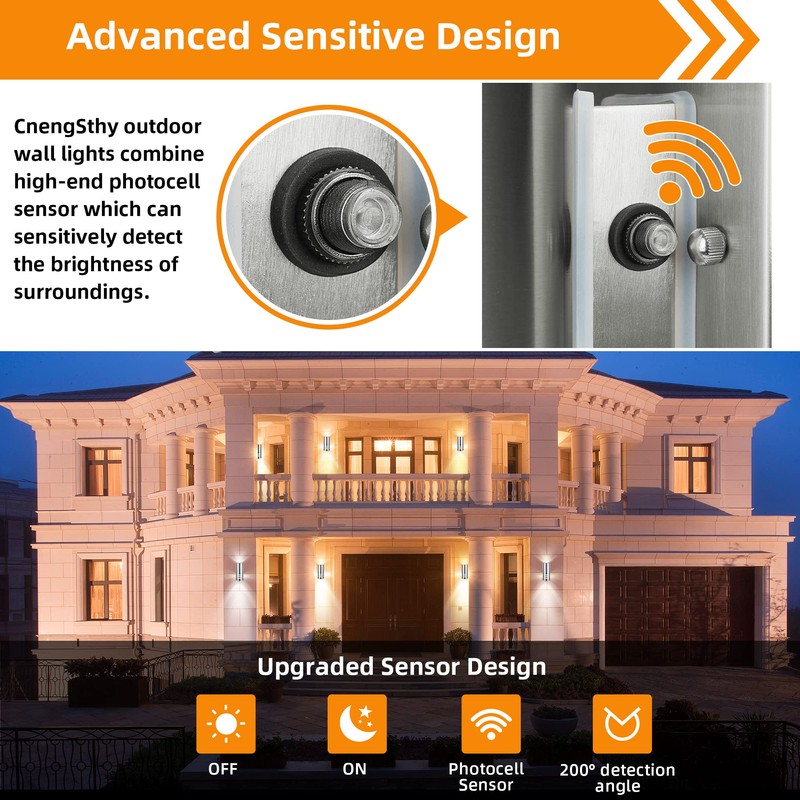 Outdoor Wall Lights, Exterior Dusk to Dawn Sensor Wall Lanterns,
