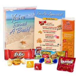 Employee & Staff Break Pack (12 per box) 5" x 7" Appreciation Gifts Filled with Treats