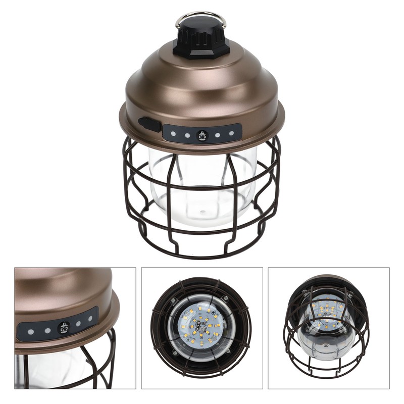 LED Camping Lantern Retro Style Portable Outdoor Rechargeable Camping Lights