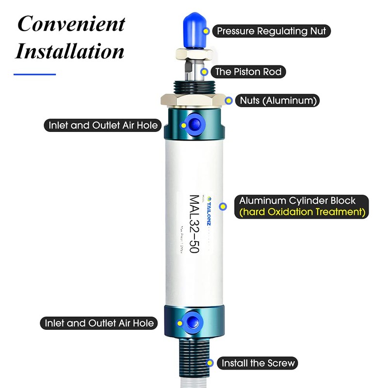 TAILONZ PNEUMATIC Compressed Air Cylinder with 32 mm Bore and