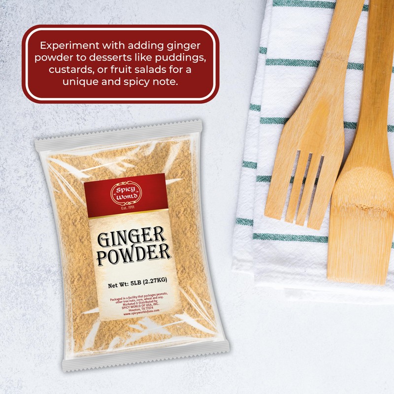 Spicy World Ginger Powder 5 Pound Bulk Bag - Ground