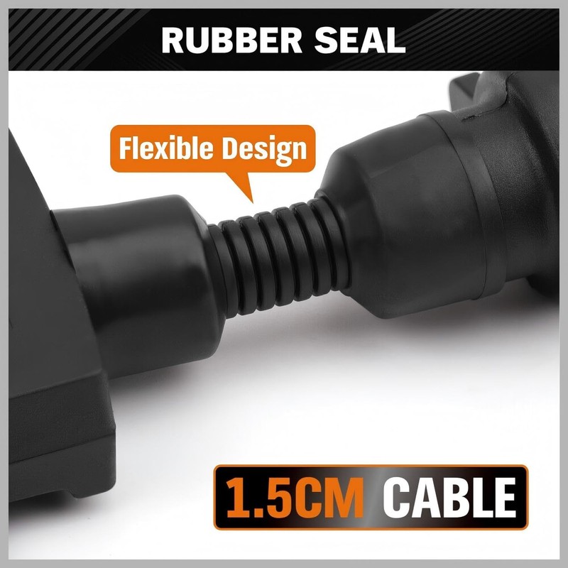 7 Pin Round Male Plug to 7 Pin Flat Female