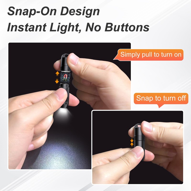 Acoszero EDC Mini Flashlights High Lumens LED Pocket Keychain Magnetic