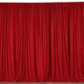 New Creations Fabric & Foam Inc, Seamless Polyester Backdrop Drape Curtain Panel - (Red, 10 Ft Wide by 15 Ft High)