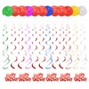 sourcing map 12pcs Red Happy Birthday Hanging Swirls Decorations, 28"