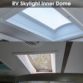 XMK RV Skylight Replacement Inner Dome, 14" x 22" RV Skylight Inner Dome with Clear Window for RV's Campers Food Trucks Shower Roof Opening, Include Screws
