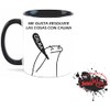 Taza me gusta resolver las cosas con calma. Meme. Frase