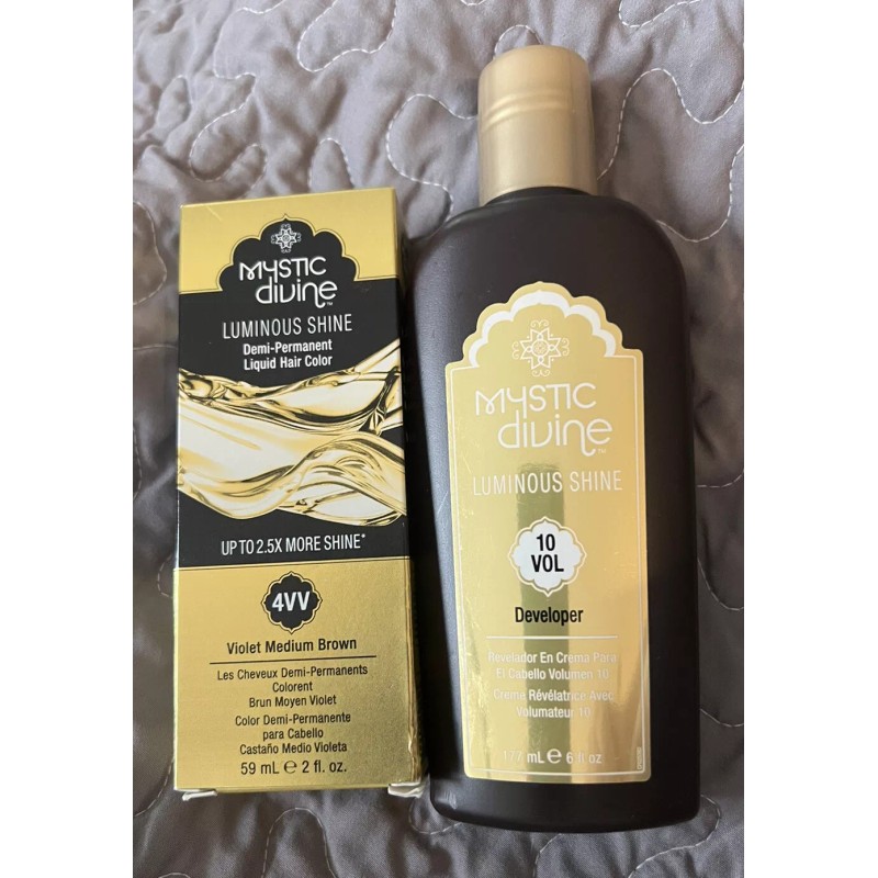 Mystic Divine Demi-Permanent Hair Color & 10 Developer 4VV Violet