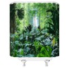 YNFUQANLN Tropical Rainforest Shower Curtain Green Forest Nature Tree Waterfall
