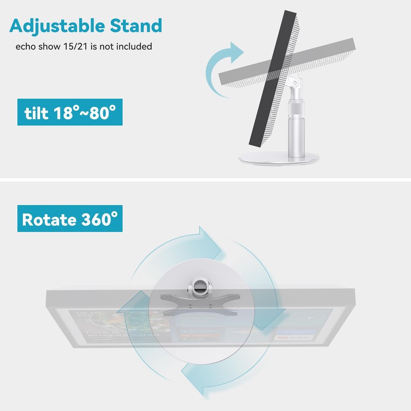 Letlar Tiltable Stand for Echo Show 21 & 15 (1st,