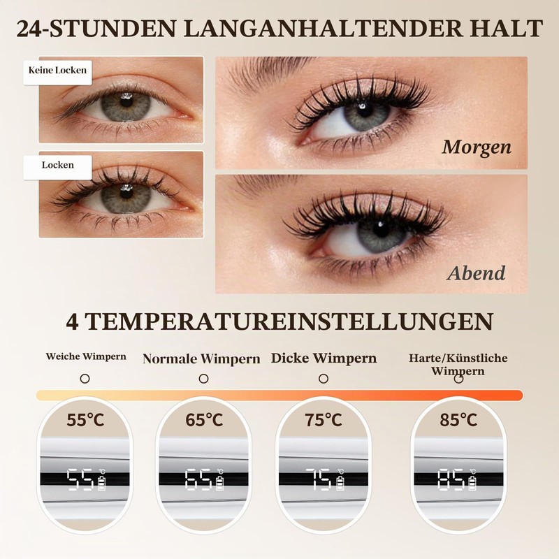 Eyelash Curler Heated with Heat Protection 10s Quick Heating -
