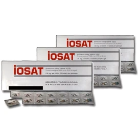 IOSAT Potassium Iodide Tablets Anti Radiation 130MG 14 Tablets Exp 2032-2 Pack
