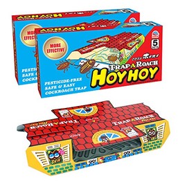 Hoy Hoy Cockroach Killer Roach Bait Glue Traps - 5 Count Indoor Sticky Hygienic Stations Made in Japan (10 Count)