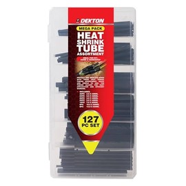 Dekton Heat Shrink Tube Assortment 127 Pc-Multiple Sizes & Colors | Strong Insulation & Protection | Ideal for Electrical Wiring & Repairs | Shrink Tubing | Heat Activated | Versatile Kit