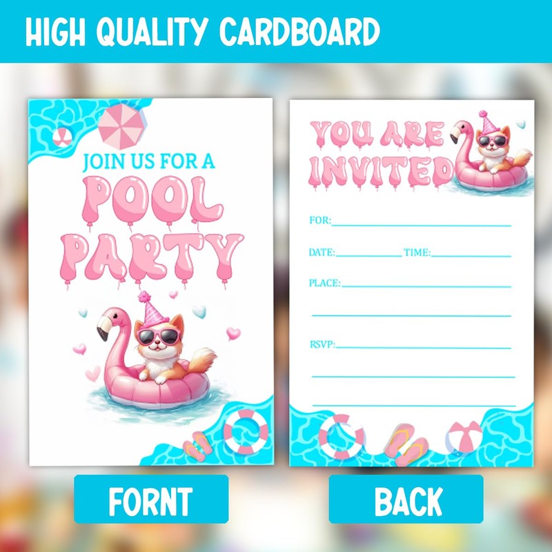 Pool Party Birthday Invitations for Girl