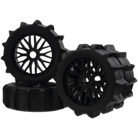 4PCS 1/8 Scale RC Off Road Buggy Snow Sand Paddle Tires Tyre Wheels 17mm Hex Hubs Compatible with Arrma Typhon 6S HSP HPI Redcat Losi Traxxas 1/8 RC Buggy