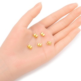 Adabele SS248-5 - 10 cuentas de plata de ley chapada en oro auténtico para cuentas de 3 mm (0.12 pulgadas)