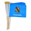 QQSD Oklahoma Small Flag Stick Mini Hand Held Flags -