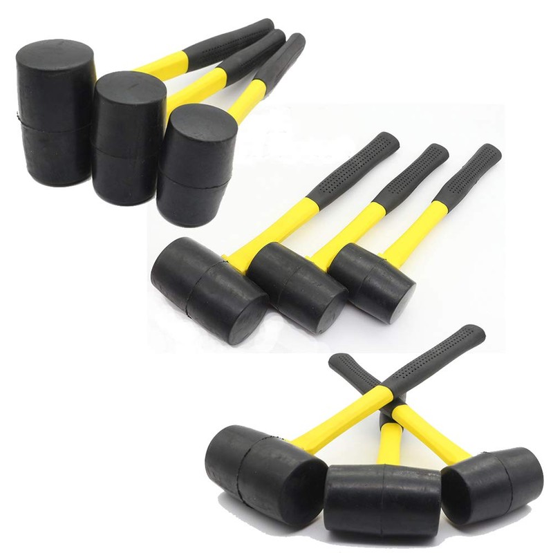 TOOLSTAR Rubber Hammer Mallet, 12oz Double Head Soft Hammer with