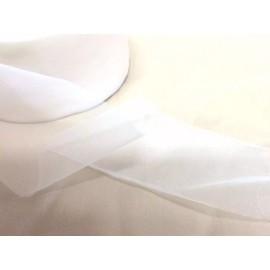 Unbranded Vintage Soft White Nylon Polyester Net Trim  3 1/2 inches   1 yard