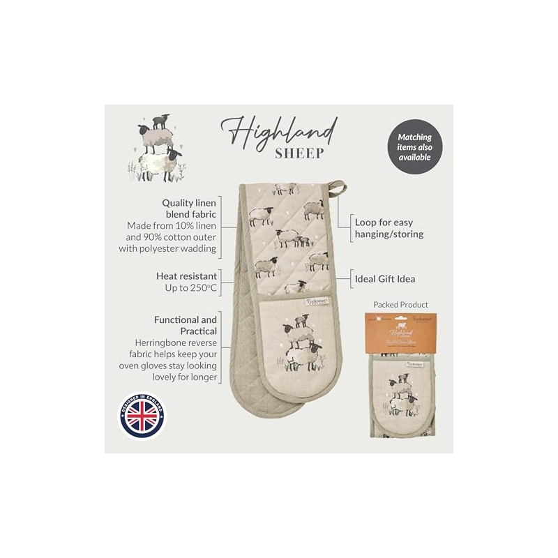 Cooksmart Double Oven Gloves Heat Resistant | British Designed Heat