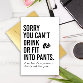 GVMGVM Funny & Sarcastic Baby Shower Card, Humorous New Baby Congratulations Cards, Congrats on Pregnancy Card for New Mom Dad Parents. Hilarious New Born Cards for Pregnant Couple