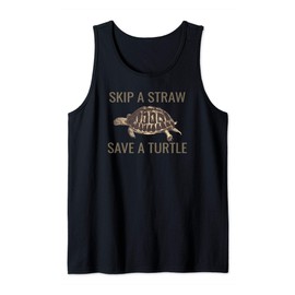 Skip a straw save a turtle Tank Top