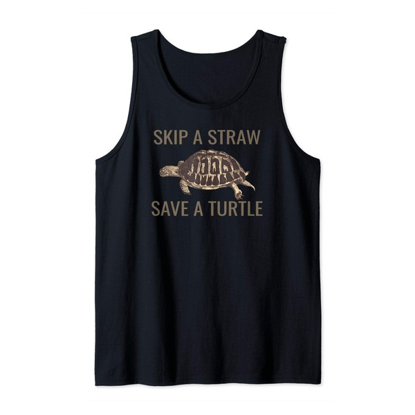 Skip a straw save a turtle Tank Top