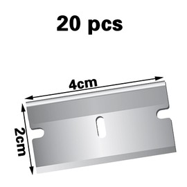 Ceramic Hob Scraper Replacement Blades, Ceramic Hob Scraper Blades, Scraper Blades, Replacement Blades Ceramic Hob Scraper, Stainless Steel, Silver, 40 mm x 20 mm