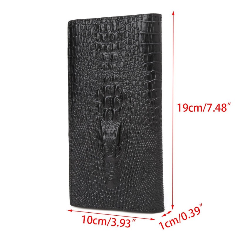 SUSHUN Men's 3D Alligator Wallet Bifold ID Card Holder Purse