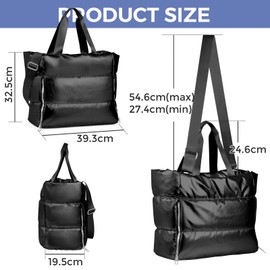 KIKIGOAL Women's Sport Bag, 25.4 Inch Waterproof Travel Bag, 30L Large Capacity Women's Tote Bag, Gym Bag with Wet and Dry Separation (Black)