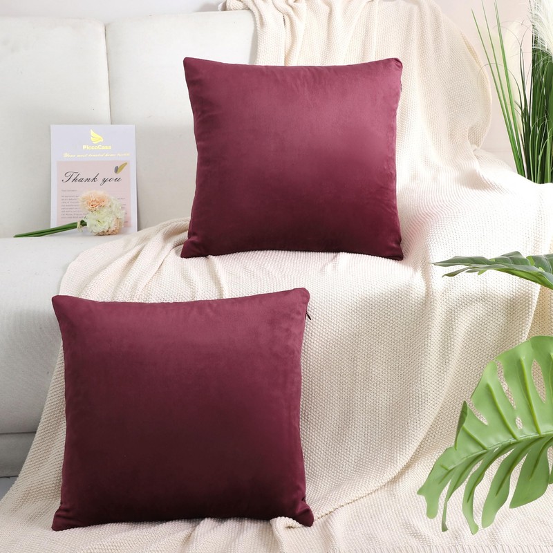 PiccoCasa Velvet Cushion Covers Set of 2 Stylish Nordic Decorative