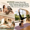 WUWAN TPE Yoga Mat Foldable 8mm Thick Light Non-Slip for