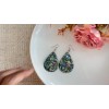 AeraVida Alluring Mosaic Abalone Seashells Handcrafted Teardrop Dangle Earrings