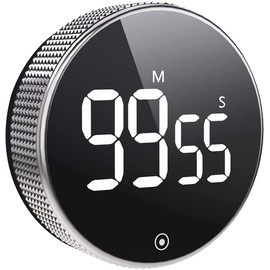 BOSAI Timers, Kitchen Timer for Kids, Digital Countdown Magnetic Egg Timer for Cooking, with Constant Light Function for classrooms, Quiet for Children and Teachers…Black