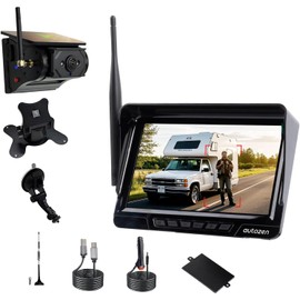 Solar Wireless Backup Camera with Magnetic, 7" HD 1080P Recording Monitor, Alarm Function, Night Vision, Vehicle Back up Cameras for Car RV Truck Trailer Camper SUV