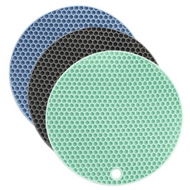 Hitefu 3PCS Silicone Jar Opener Gripper Pads for Seniors with Arthritis Weak Hands, Rubber Multifunctional Jar Gripper Pads, Anti-slip Coasters,18CM/7 INCH,(Green, Blue, Gray)