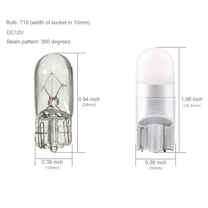 HooMoo T10 LED Blue Explosive Light, 2 Pieces, High Grade
