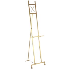 Deco 79 Metal Display Easel Large Adjustable 3 Tier Floor Standing Easel with Chain Support, Display Stand 16" x 19" x 57", Gold